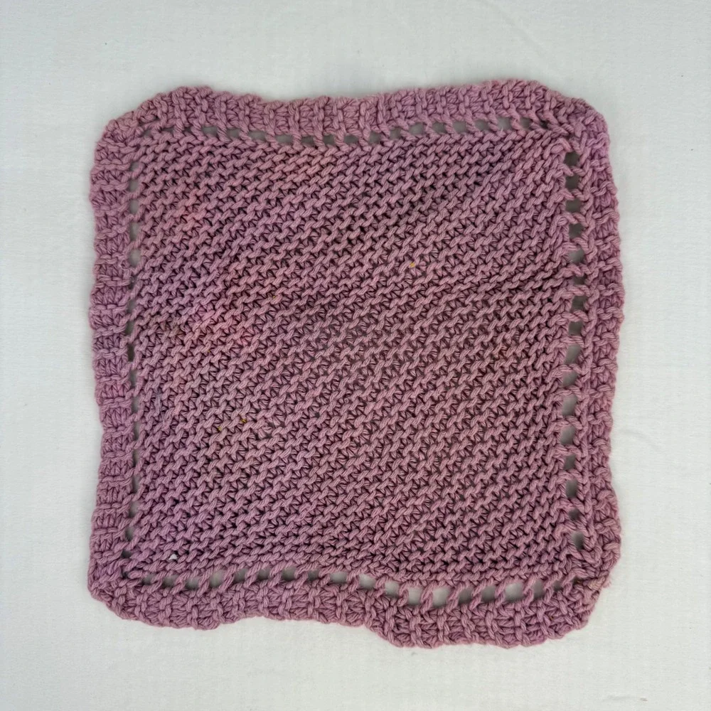 Handmade Crochet Knit Dishcloth Set 5pc Cotton Reusable Washcloths Multi Color